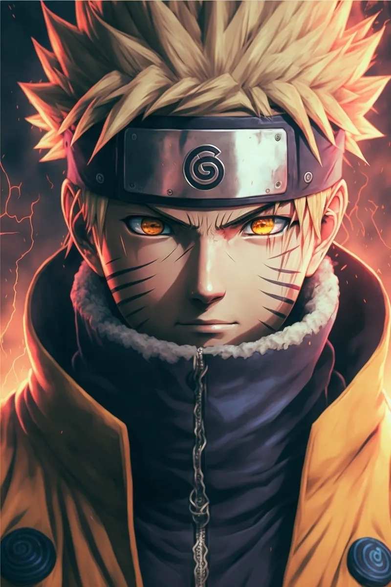 Ảnh Naruto ngầu lòi với ánh mắt quyết đoán và dữ dội