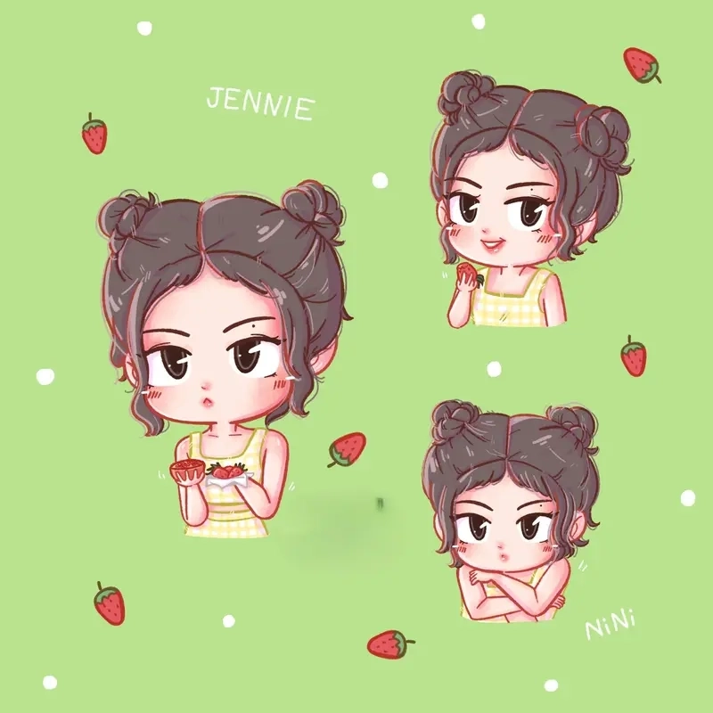Black Pink Jennie chibi sống động với biểu cảm ngộ nghĩnh