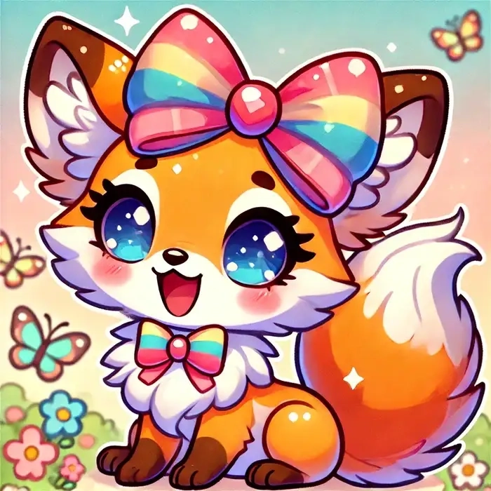 Bộ hình con cáo chibi cực chất cho ảnh bìa và avatar