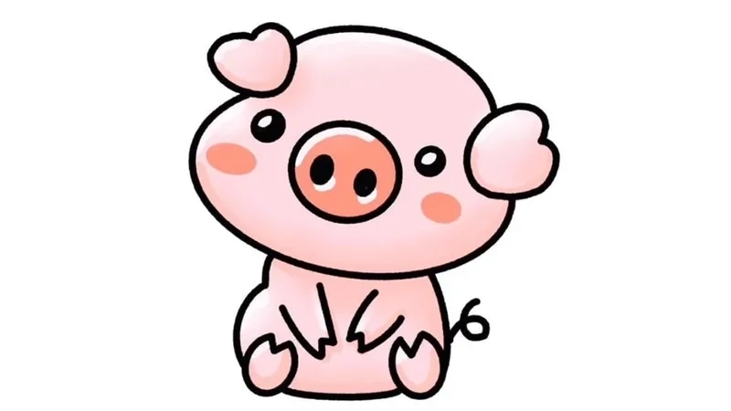 Con heo chibi xinh xắn siêu hợp làm hình nền đáng yêu