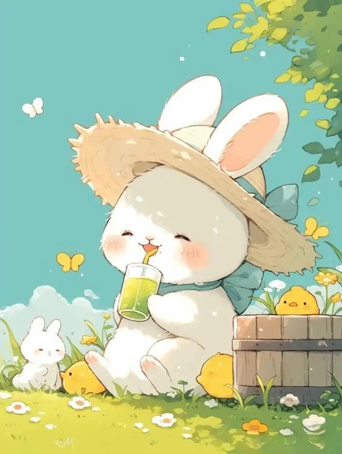Con thỏ hoạt hình cute với biểu cảm cực đáng yêu và sinh động