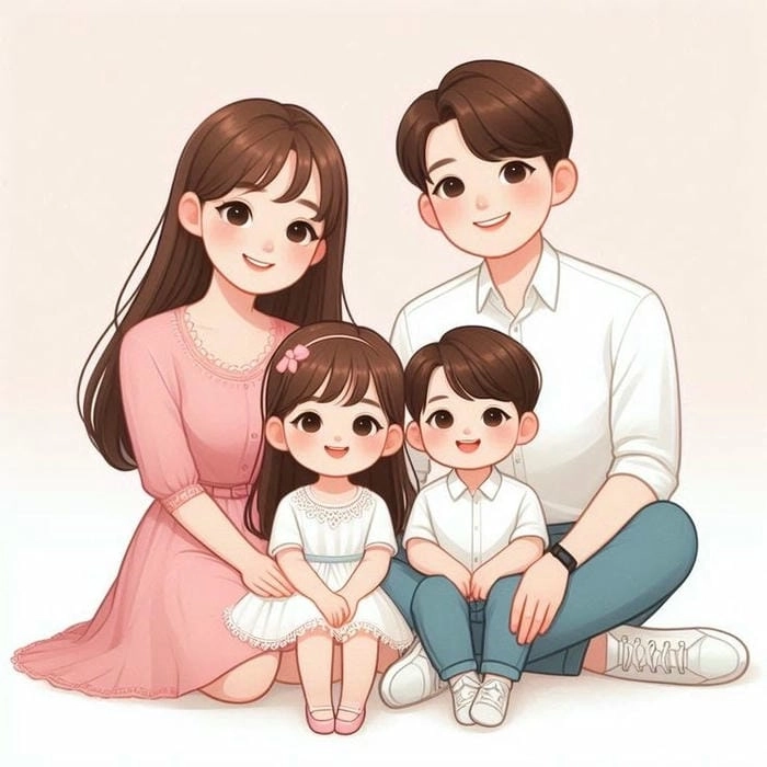 Gia đình của chibi phiên bản hoạt hình đáng yêu khó rời mắt