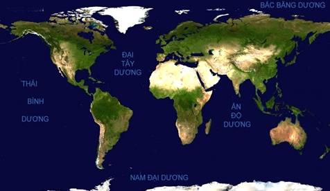 Giải mã 5 đại dương và 7 châu lục trên bản đồ thế giới