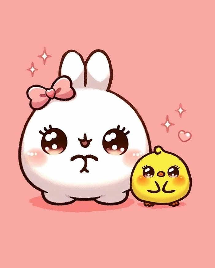 Gợi ý ảnh chibi thỏ cute cực chill cho bạn gái
