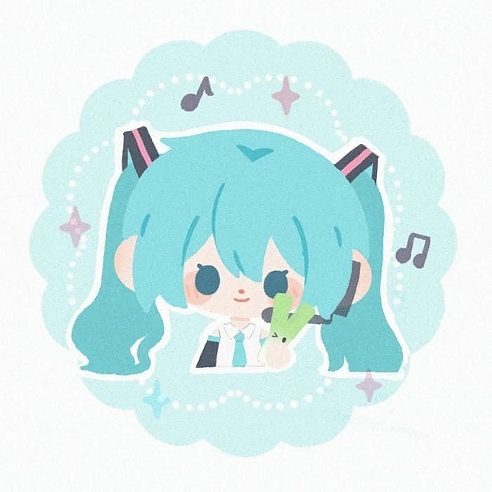 Hình ảnh ăn chibi siêu ngộ nghĩnh cùng style Miku chibi đáng yêu