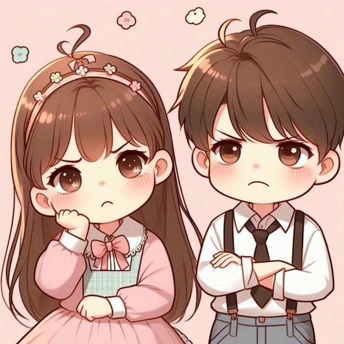 Hình ảnh anime chibi cặp đôi dễ thương gợi nhớ khoảnh khắc hạnh phúc