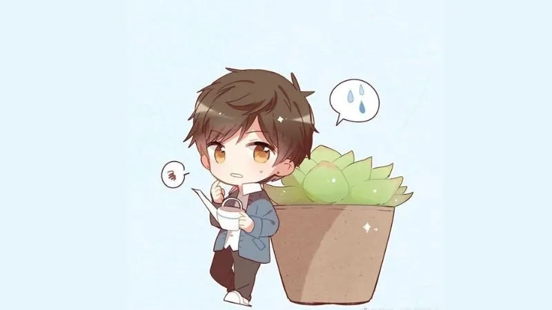 Hình ảnh anime nam chibi dễ thương với nét vẽ đáng yêu
