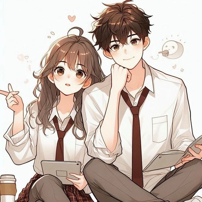 Hình ảnh cặp đôi yêu nhau chibi giúp bạn ghi dấu khoảnh khắc lãng mạn