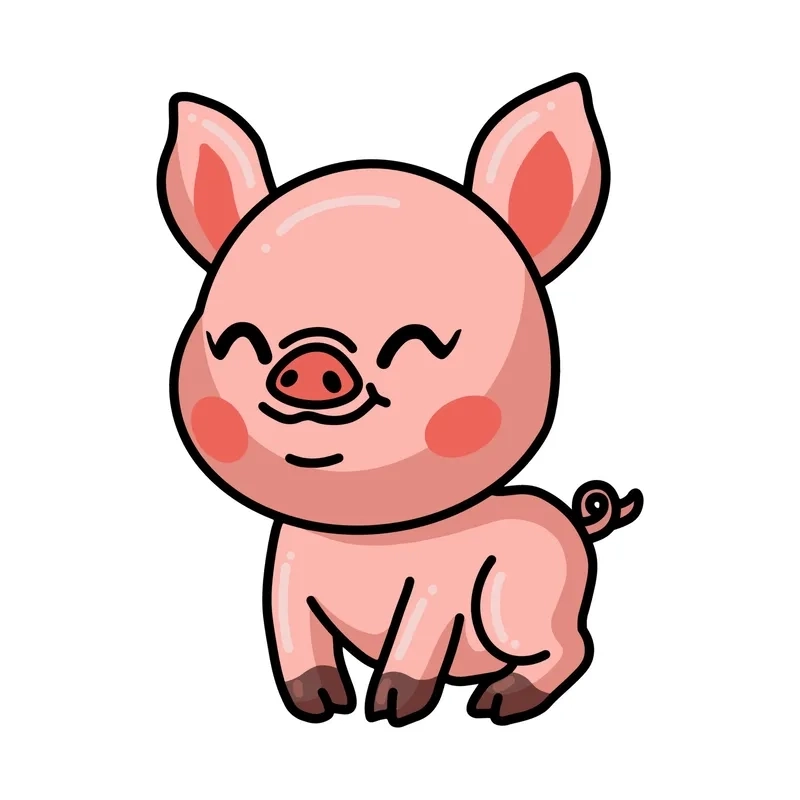 Hình ảnh con heo mập chibi mũm mĩm và cực kỳ dễ thương