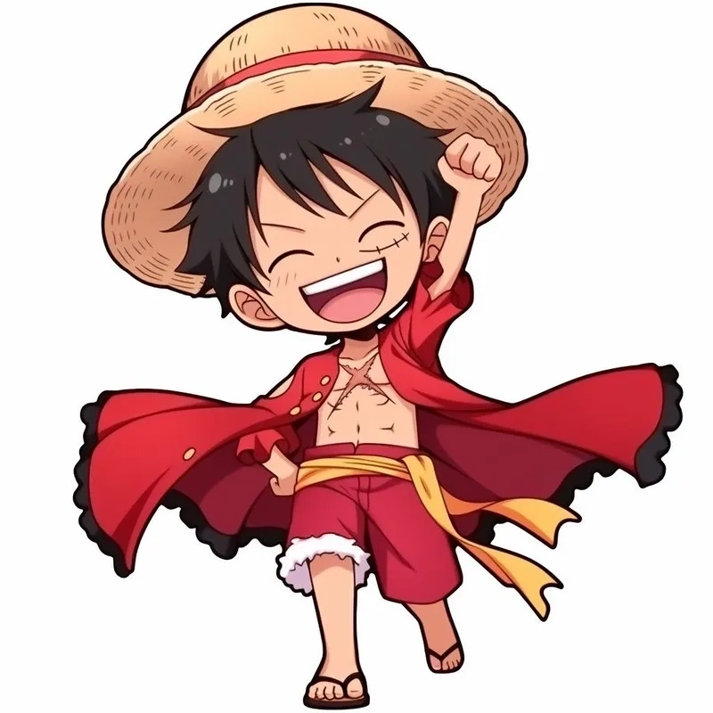 Hình ảnh Luffy 2D đậm chất hoạt hình cổ điển cuốn hút