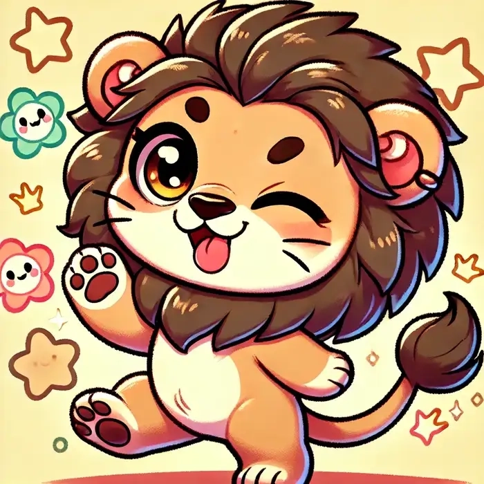 Hình con sư tử chibi dễ thương cho bộ sưu tập của bạn