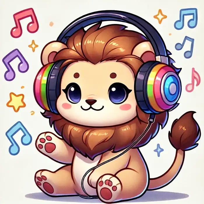 Hình cung sư tử chibi dễ thương cho hình nền điện thoại