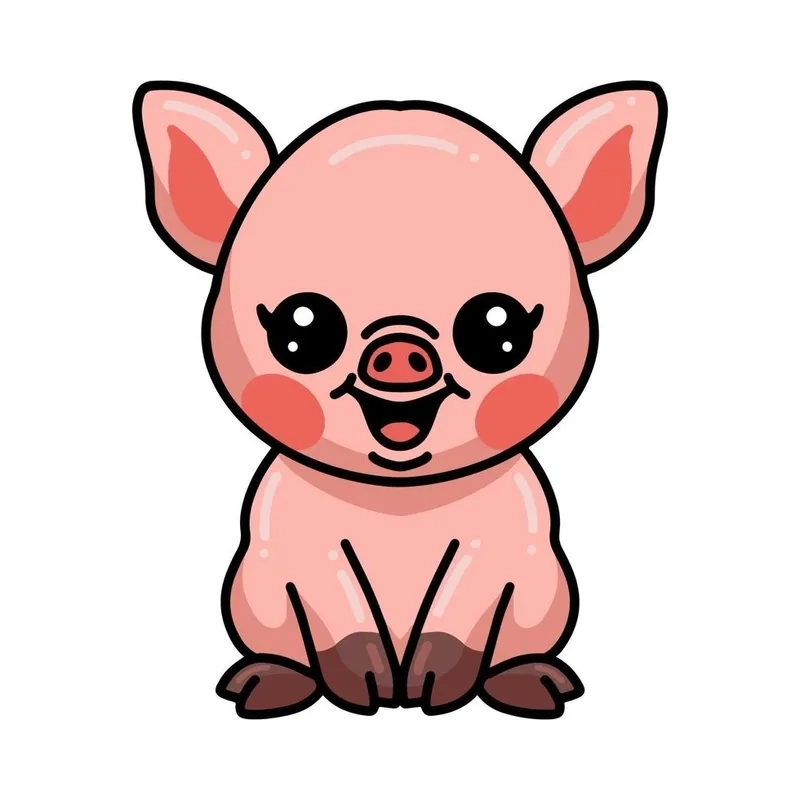 Hình heo chibi dễ thương phù hợp với mọi lứa tuổi yêu thích sự cute