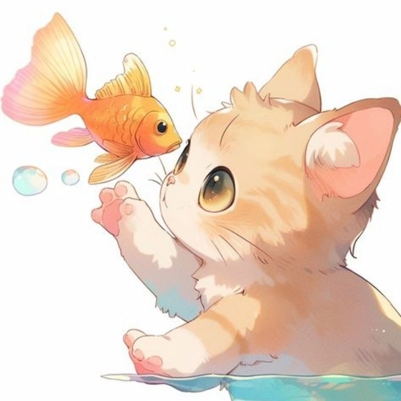 Hình mèo cute chibi đáng yêu không thể rời mắt