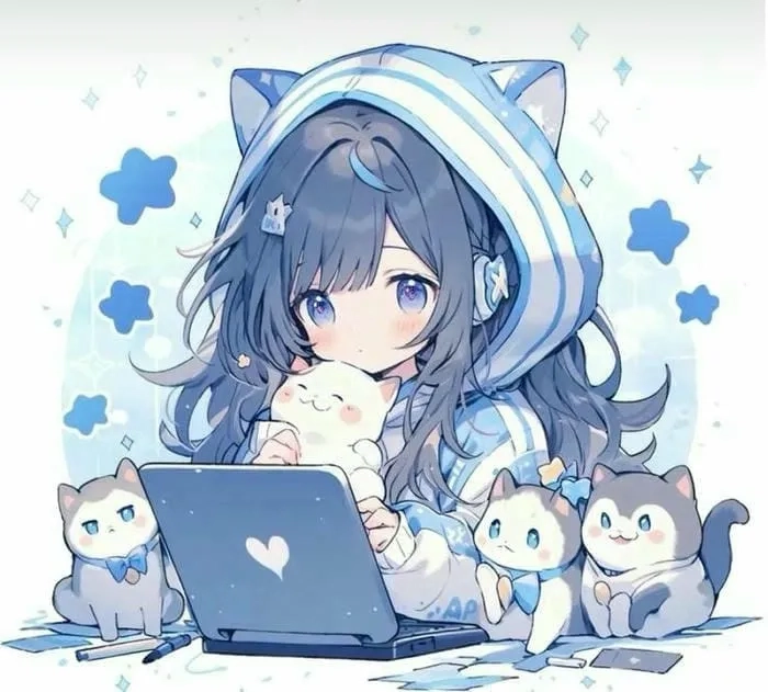 Hình nền anime nữ cute đầy màu sắc và đáng yêu