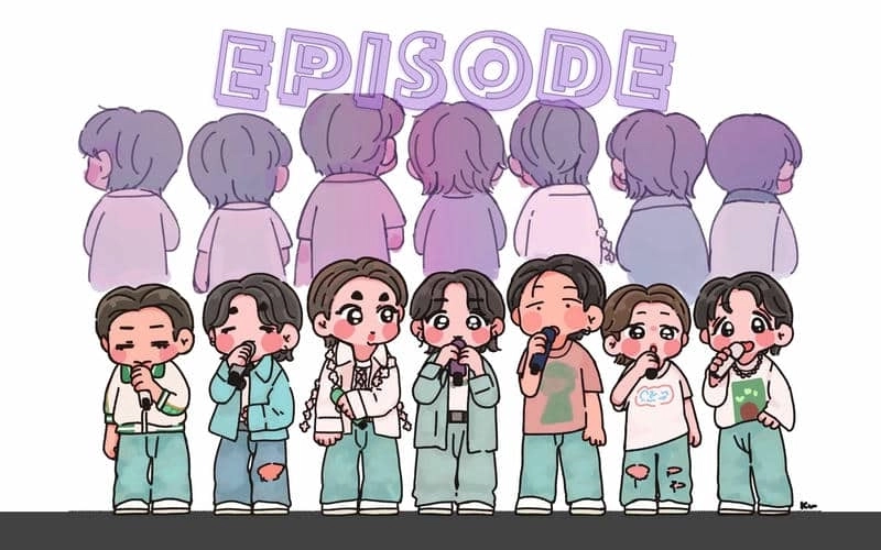 Hình nền bts chibi cute đáng yêu mang đậm phong cách kpop