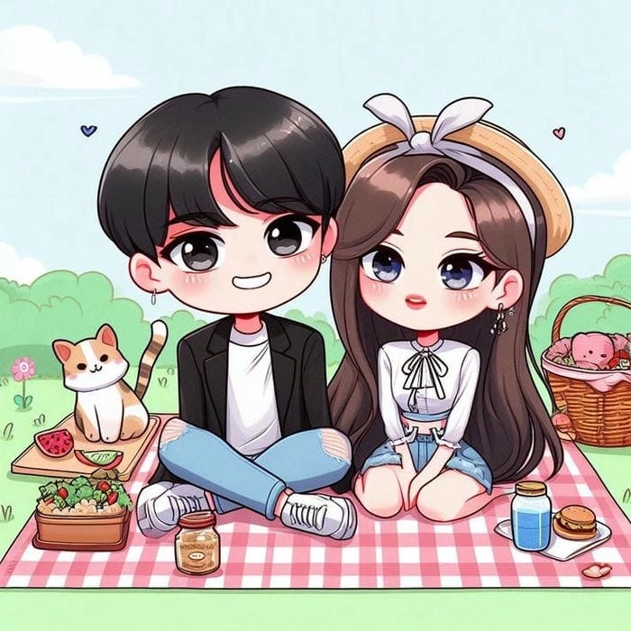 Hình nền chibi cặp làm sáng bừng màn hình tình yêu của bạn