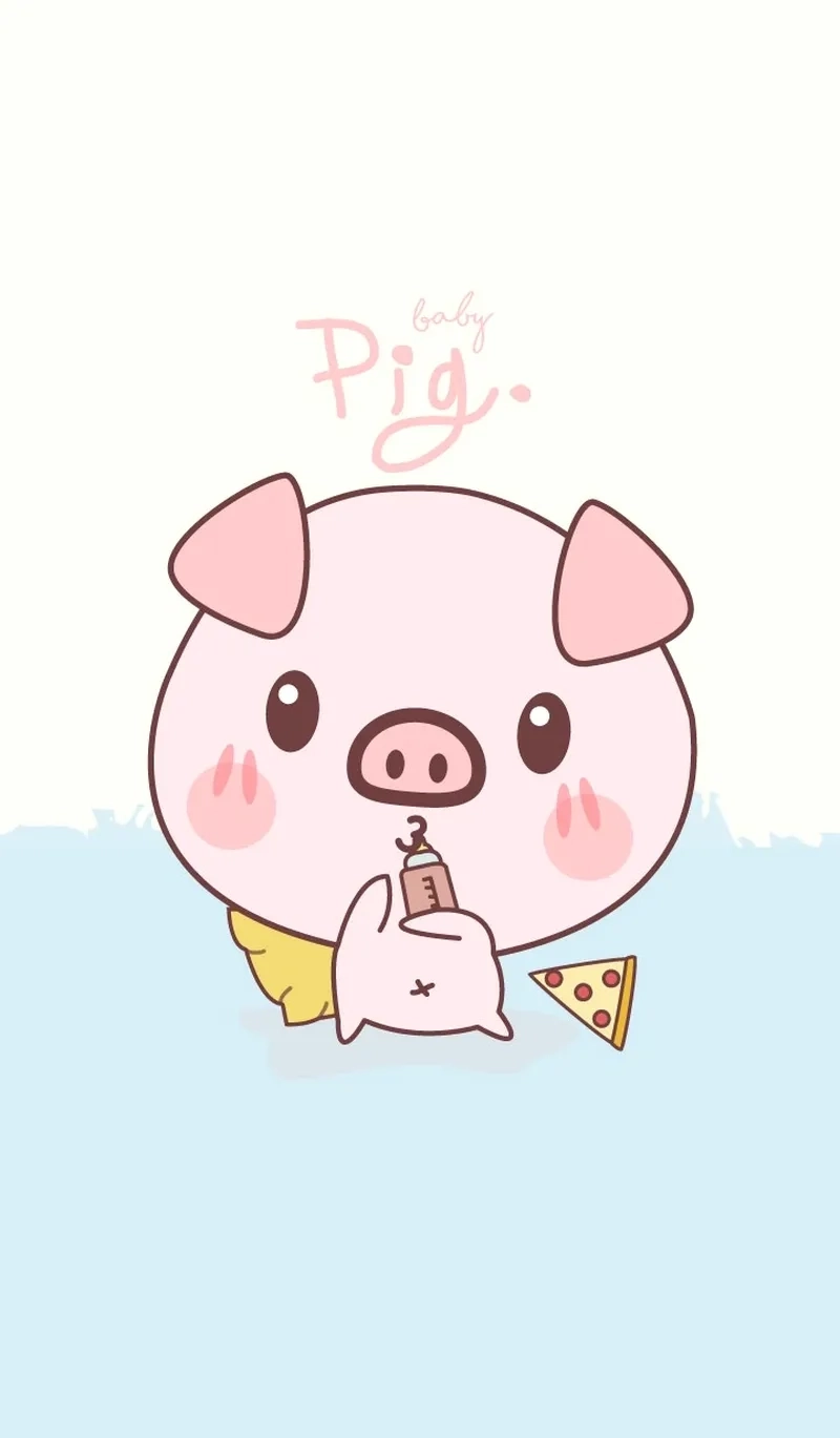 Hình nền con heo dễ thương chibi làm sinh động điện thoại của bạn