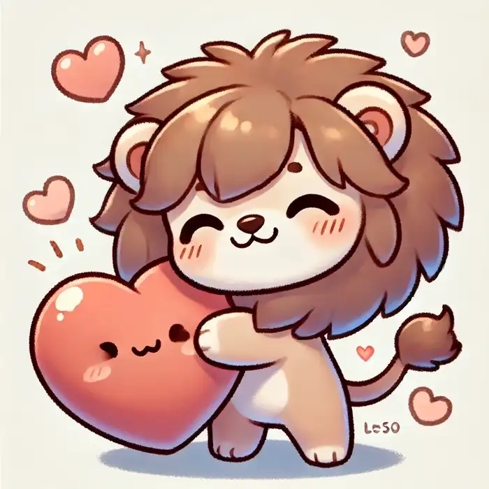 Hình nền cung sư tử chibi rực rỡ cho ngày mới năng động