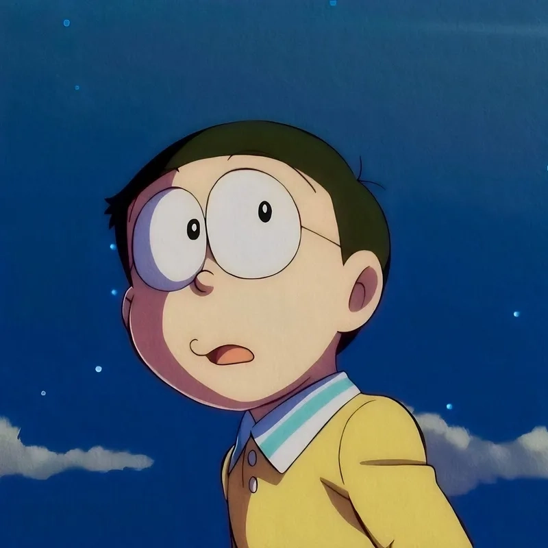 Hình Nobita vui, mang lại niềm vui bất tận