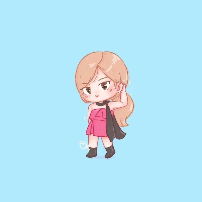 Hình Rose Blackpink chibi chất lượng cao cho fan cài máy