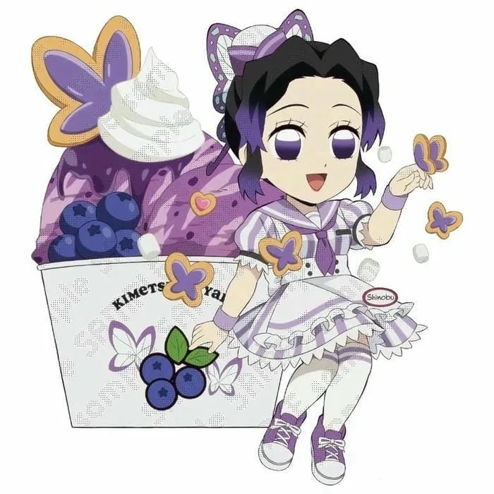 Hình Shinobu chibi với những gam màu tươi sáng
