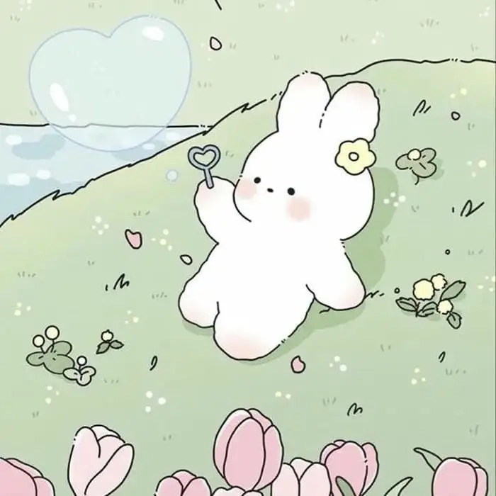 Hình thỏ chibi cute xinh xắn khiến bạn ngắm mãi không chán