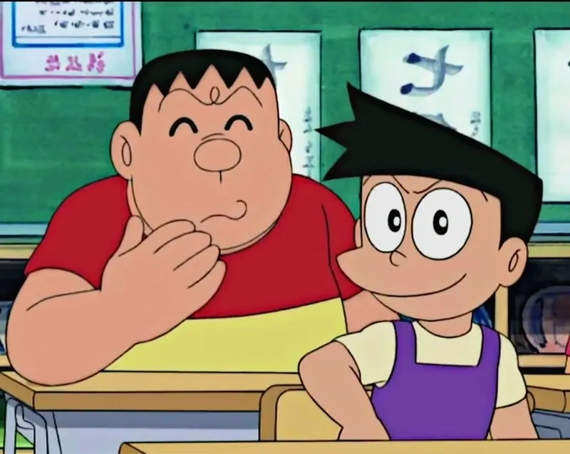 Jaian và Suneo vui tươi rực rỡ khiến bạn mê