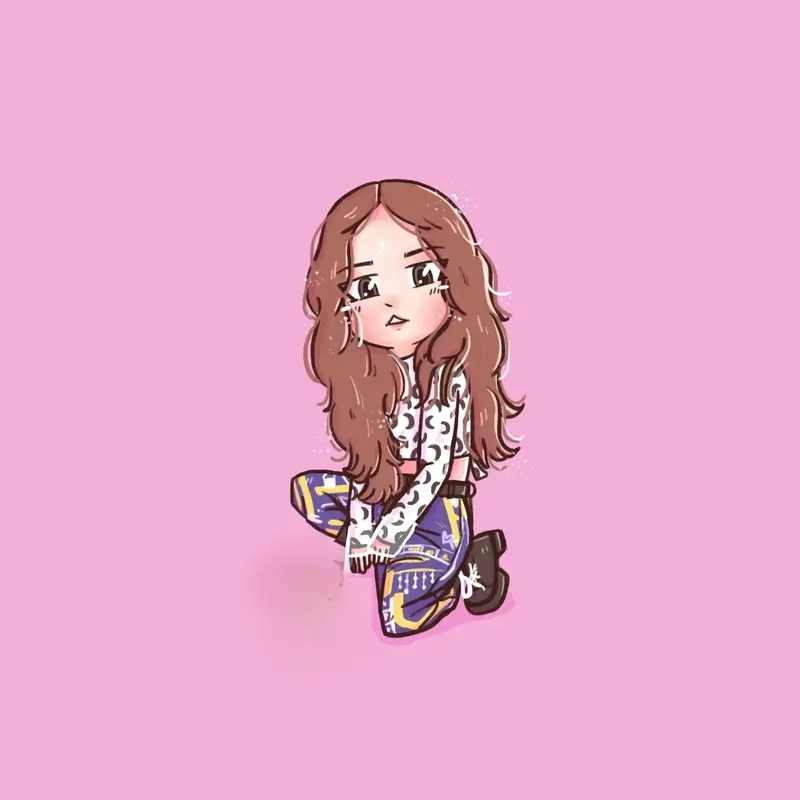 Jennie chibi drawing với nét phác họa sinh động đầy cuốn hút