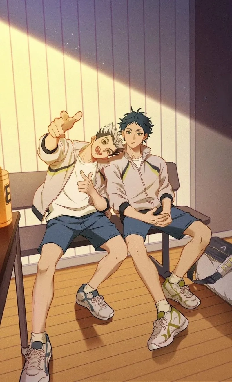 Khoảnh khắc anime Bokuto tràn đầy năng lượng và biểu cảm sinh động