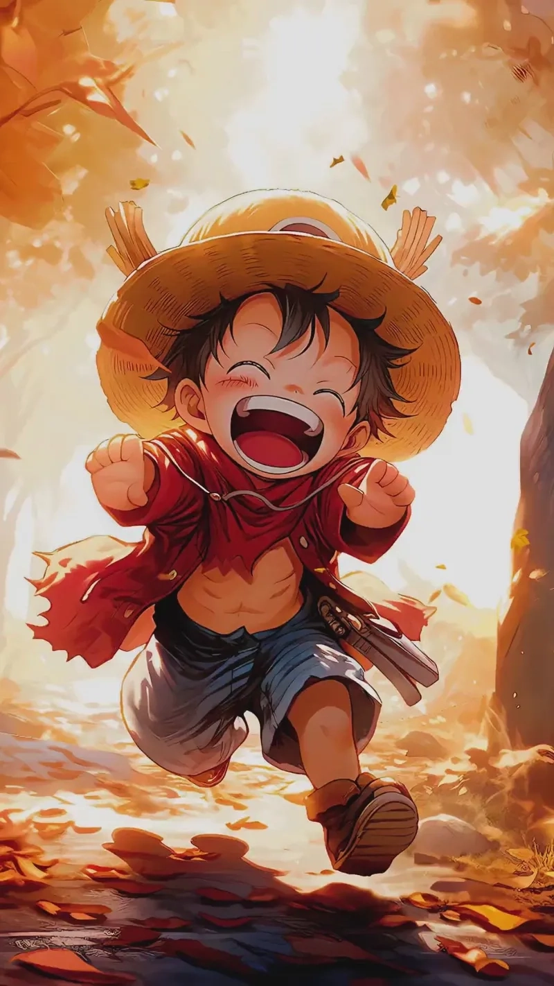 Luffy chibi đáng yêu và đầy biểu cảm hài hước