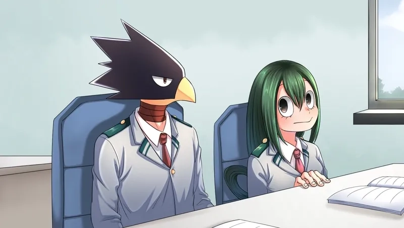Mha Tokoyami x Tsuyu là bộ đôi hỗ trợ lý tưởng trong chiến đấu