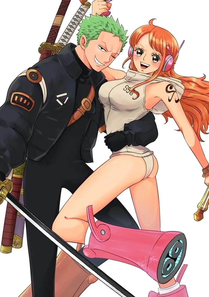 Sanji x Nami truyện tranh cho thấy sự rung động qua ánh mắt và biểu cảm
