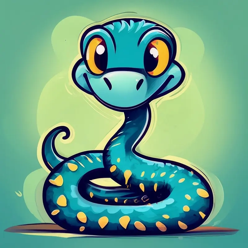 Snake rắn chibi cute phối hợp phong cách Á Âu hài hòa