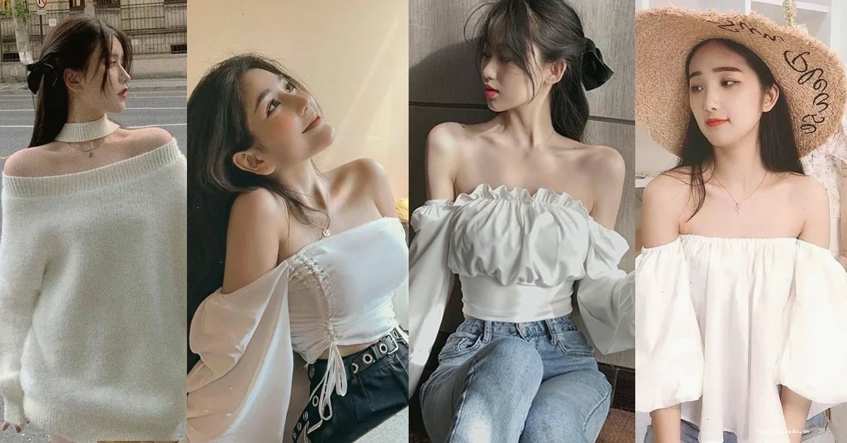 Vẻ đẹp của ảnh hot girl mặc áo trễ vai gợi cảm trong nắng sớm